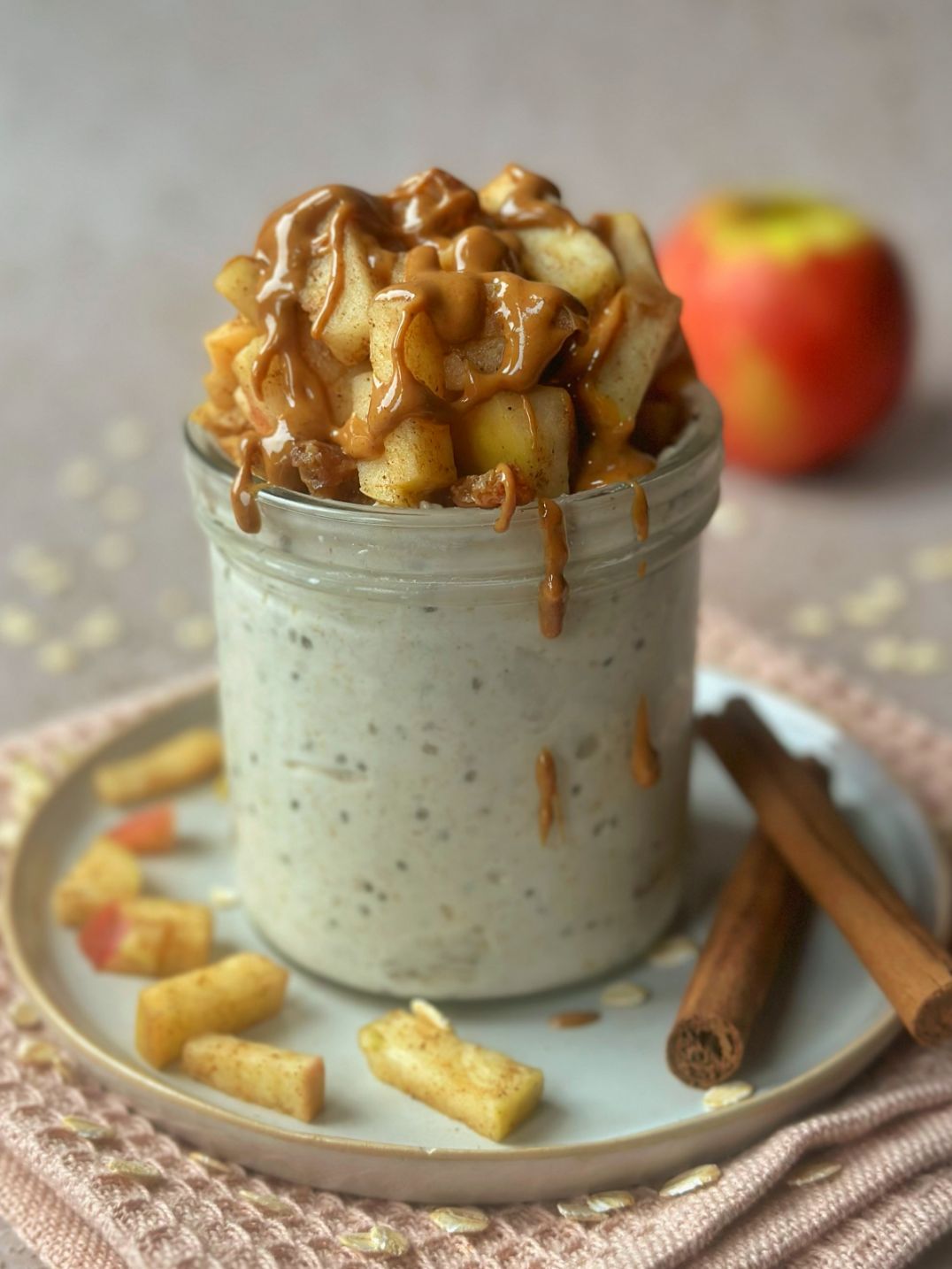 appel kaneel overnight oats