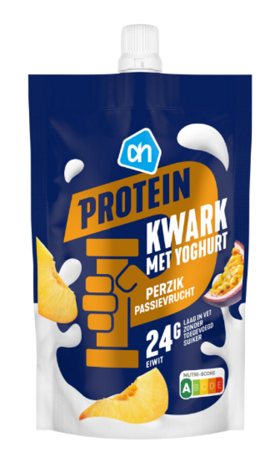 AH protein kwark met yoghurt perzik passie (knijpzakje)