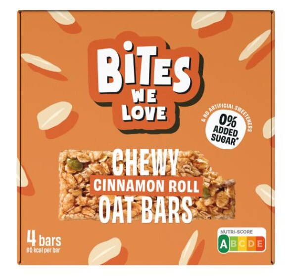 BitesWeLove chewy cinnamon roll oat bars (af en toe ivm vetten)