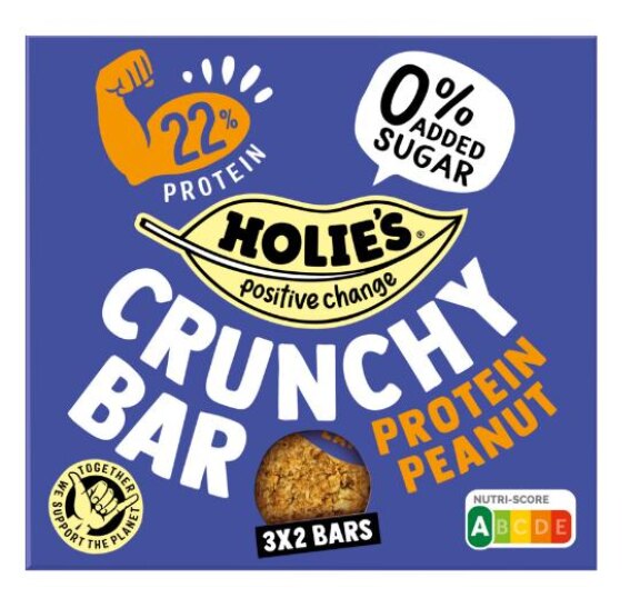 Holie Crunchy bar protein peanut (af en toe ivm vetten)